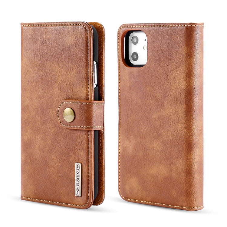 DG.MING Crazy Horse Texture Flip Detachable Magnetic Leather Case with Holder & Card Slots & Wallet