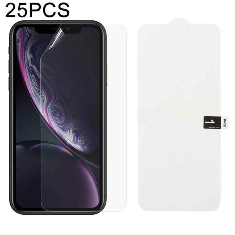 25 PCS Soft Hydrogel Film Full Cover Front Protector with Alcohol Cotton + Scratch Card for