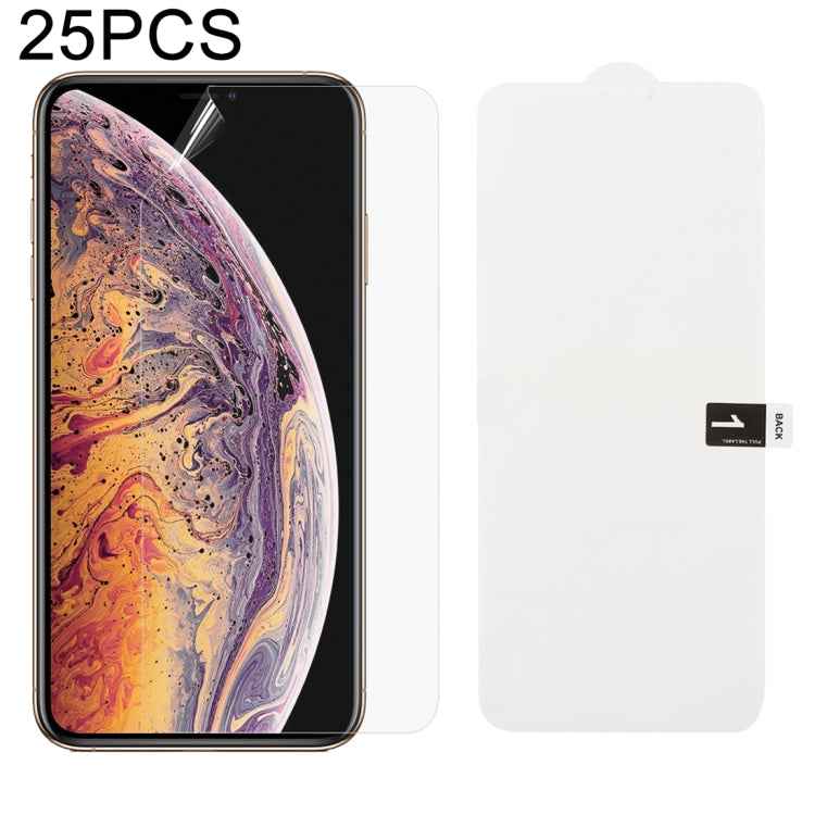 25 PCS Soft Hydrogel Film Full Cover Front Protector with Alcohol Cotton + Scratch Card for