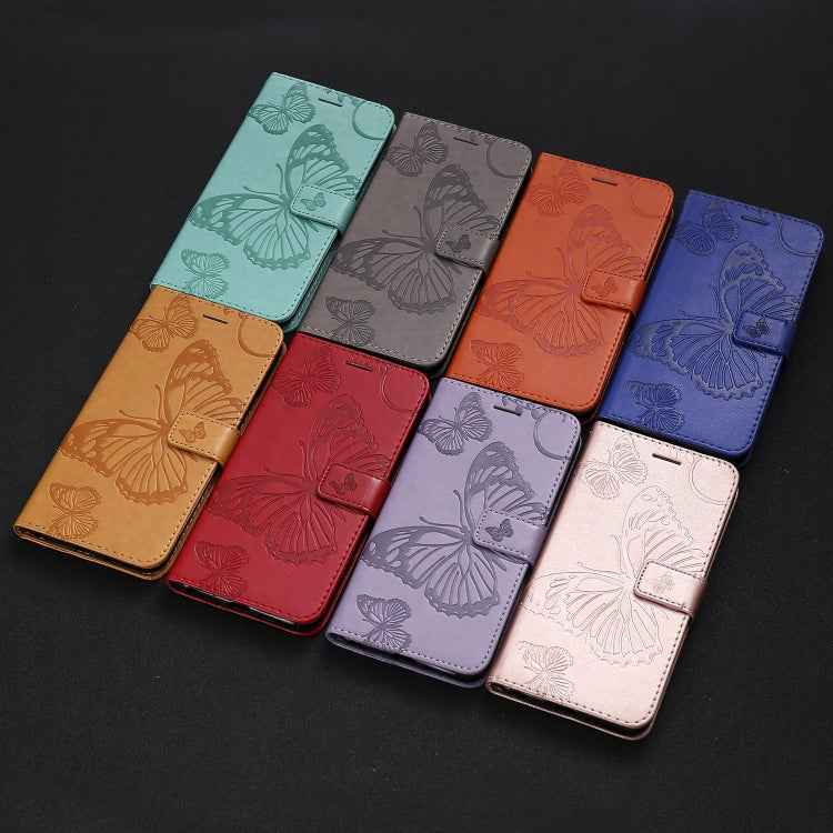 Pressed Printing Butterfly Pattern Horizontal Flip PU Leather Case with Holder & Card Slots & Wallet & Lanyard