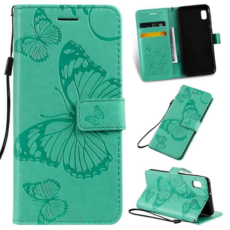 Pressed Printing Butterfly Pattern Horizontal Flip PU Leather Case with Holder & Card Slots & Wallet & Lanyard