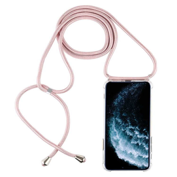 Four-Corner Anti-Fall Trasparent TPU Mobile Phone Case With Lanyard for iPhone