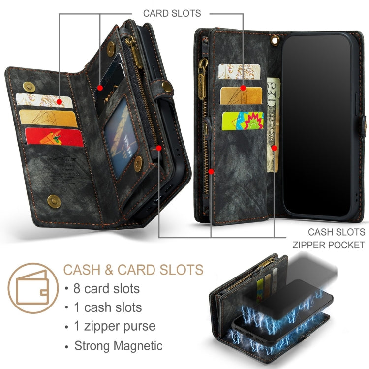 CaseMe-008 Detachable Multifunctional Horizontal Flip Leather Case with Card Slot & Holder & Zipper Wallet & Photo Frame