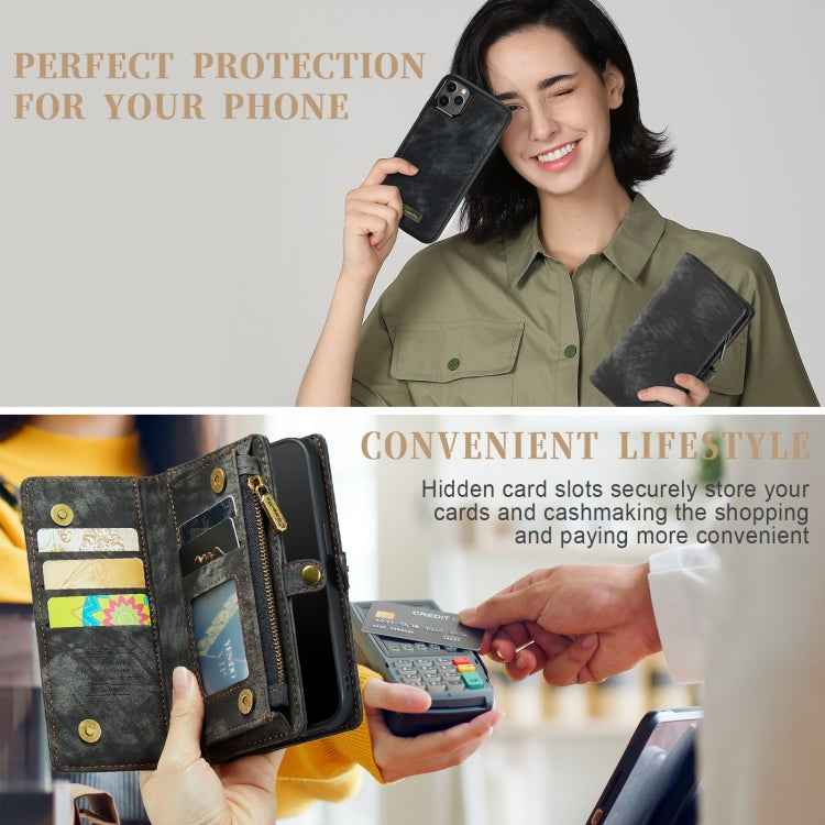 CaseMe-008 Detachable Multifunctional Horizontal Flip Leather Case with Card Slot & Holder & Zipper Wallet & Photo Frame