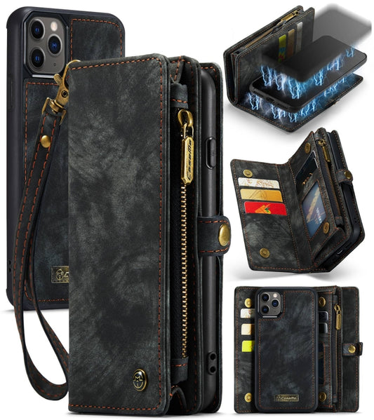 CaseMe-008 Detachable Multifunctional Horizontal Flip Leather Case with Card Slot & Holder & Zipper Wallet & Photo Frame