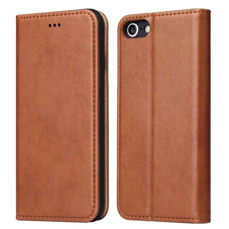 Fierre Shann PU Genuine Leather Texture Horizontal Flip Leather Case with Holder & Card Slots & Wallet For iPhone 8 / 7 / SE 2020, For iPhone 8 / 7 / SE 2022 / SE 2020