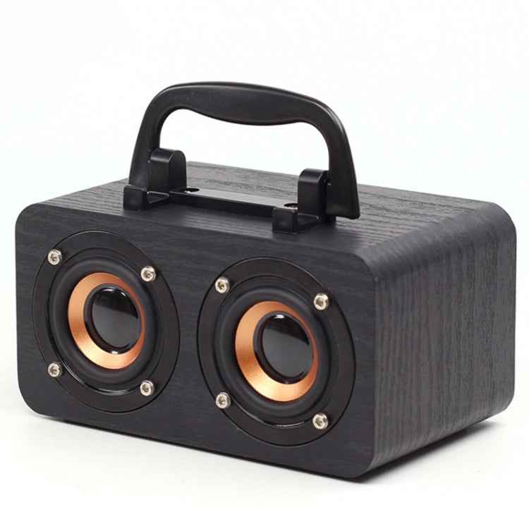 FT-4002 Wooden Wireless Bluetooth Portable Retro Subwoofer Speakers, Support TF card & USB MP3 Playback, Black Wood Grain, Yellow Wood Grain, Red Wood Grain