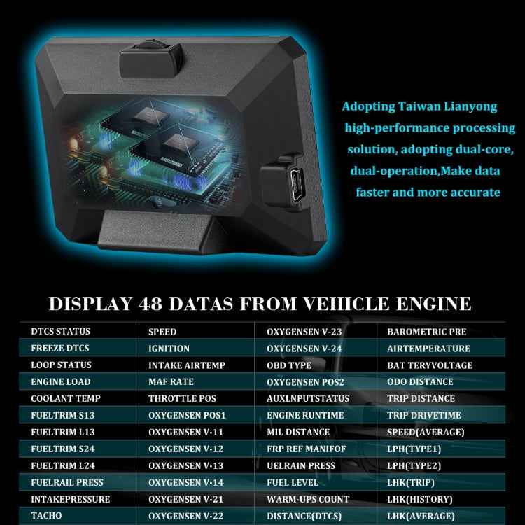 P16 Car HUD Head-up Display OBD2 Fault Code Elimination