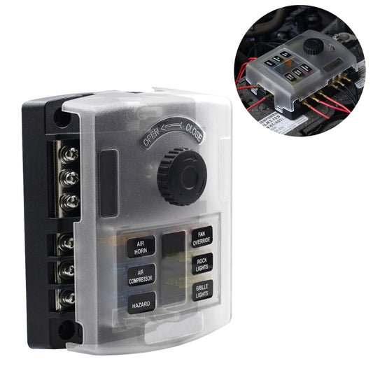 WUPP ZH-1222A1 High Current Independent Positive and Negative 6-way LED Indicator Plug Fuse Box