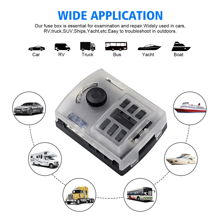 WUPP ZH-1222A1 High Current Independent Positive and Negative 6-way LED Indicator Plug Fuse Box