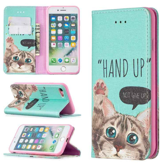 Colored Drawing Pattern Invisible Magnetic Horizontal Flip PU Leather Case with Holder & Card Slots & Wallet, For iPhone 8 & 7, For iPhone 8 Plus & 7 Plus, For iPhone X / XS, For iPhone XR, For iPhone XS Max