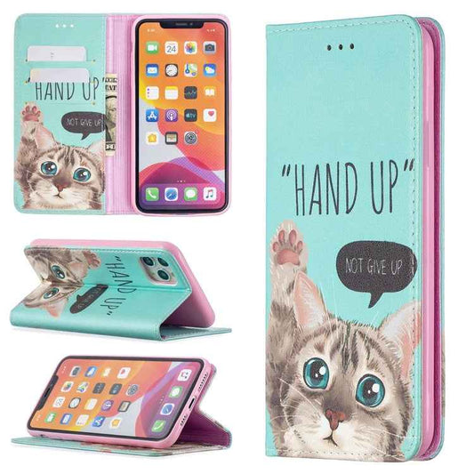 Colored Drawing Pattern Invisible Magnetic Horizontal Flip PU Leather Case with Holder & Card Slots & Wallet, For iPhone 11 Pro, For iPhone 11, For iPhone 11 Pro Max, For iPhone 12 mini, For iPhone 12 / 12 Pro