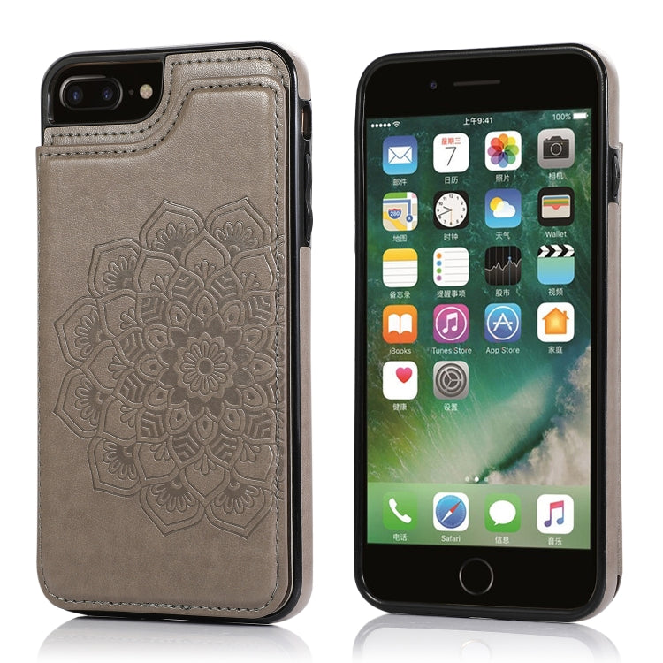 Double Buckle Mandala Pattern PU+TPU Protective Case with Card Slots & Holder & Photo Frame, For iPhone SE 2022 / SE 2020 / 8 / 7, For iPhone 7 Plus / 8 Plus, For iPhone X / XS, For iPhone XR, For iPhone XS Max, For iPhone 11, For iPhone 11 Pro        ...