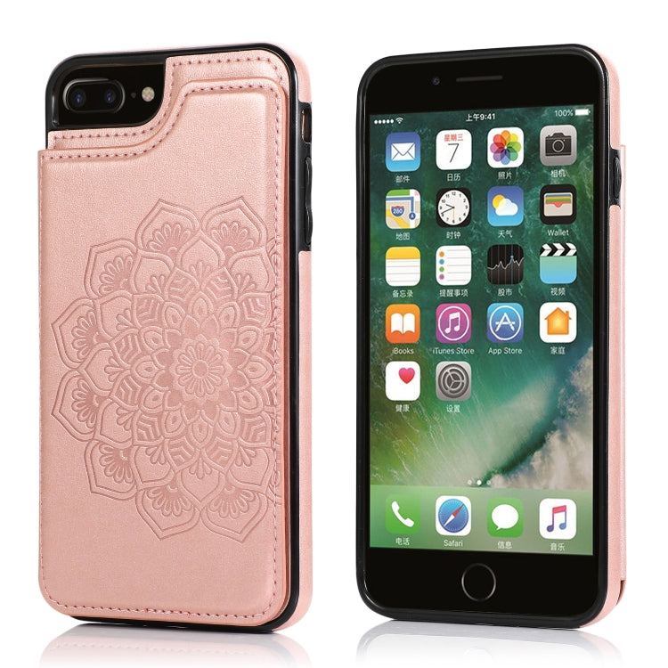 Double Buckle Mandala Pattern PU+TPU Protective Case with Card Slots & Holder & Photo Frame, For iPhone SE 2022 / SE 2020 / 8 / 7, For iPhone 7 Plus / 8 Plus, For iPhone X / XS, For iPhone XR, For iPhone XS Max, For iPhone 11, For iPhone 11 Pro        ...