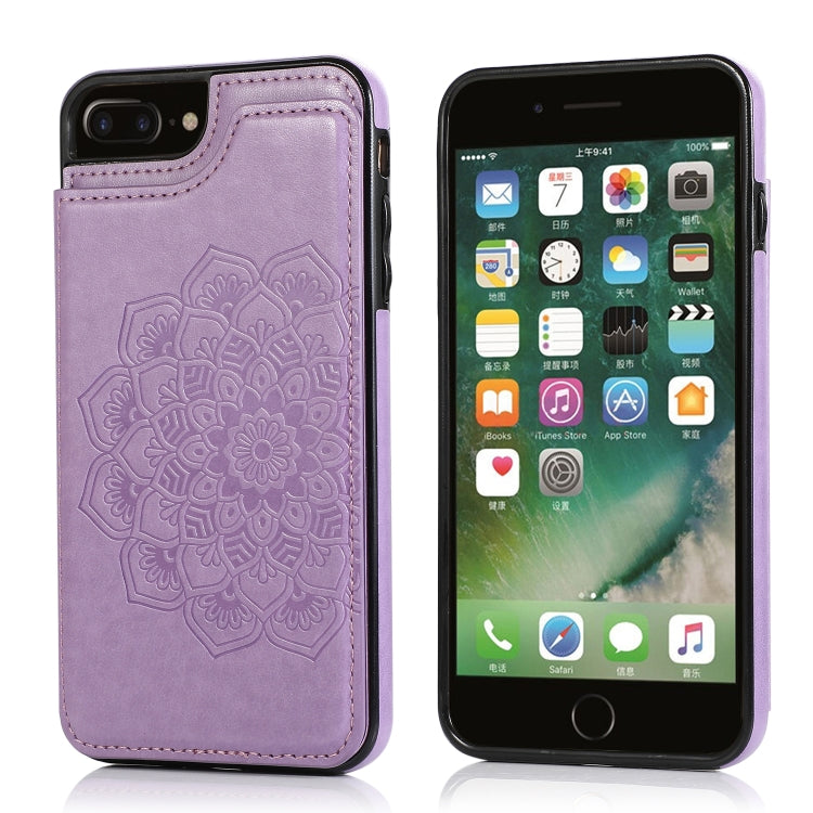 Double Buckle Mandala Pattern PU+TPU Protective Case with Card Slots & Holder & Photo Frame, For iPhone SE 2022 / SE 2020 / 8 / 7, For iPhone 7 Plus / 8 Plus, For iPhone X / XS, For iPhone XR, For iPhone XS Max, For iPhone 11, For iPhone 11 Pro        ...