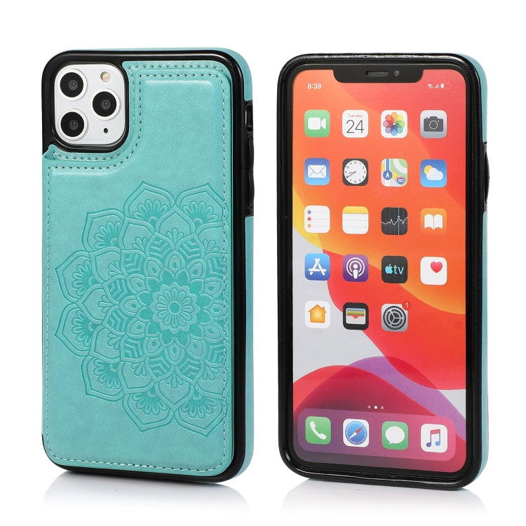 Double Buckle Mandala Pattern PU+TPU Protective Case with Card Slots & Holder & Photo Frame, For iPhone SE 2022 / SE 2020 / 8 / 7, For iPhone 7 Plus / 8 Plus, For iPhone X / XS, For iPhone XR, For iPhone XS Max, For iPhone 11, For iPhone 11 Pro        ...