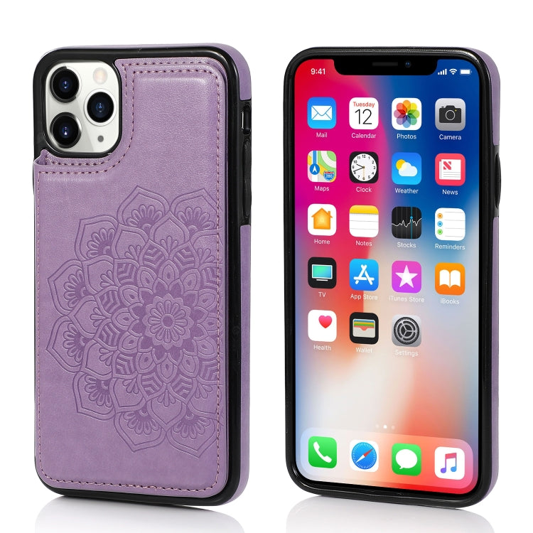 Double Buckle Mandala Pattern PU+TPU Protective Case with Card Slots & Holder & Photo Frame, For iPhone SE 2022 / SE 2020 / 8 / 7, For iPhone 7 Plus / 8 Plus, For iPhone X / XS, For iPhone XR, For iPhone XS Max, For iPhone 11, For iPhone 11 Pro        ...
