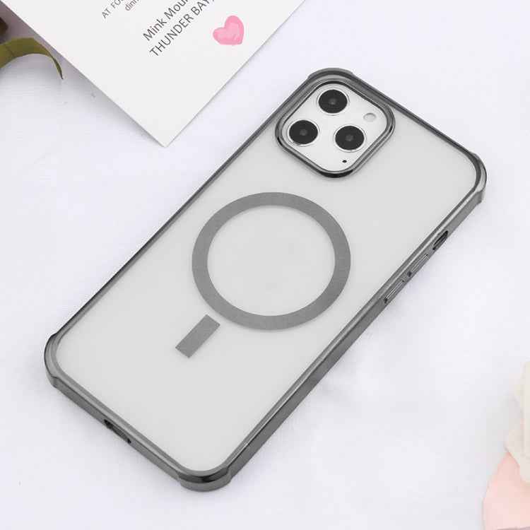 Straight Side Laser Plating Full Coverage Clear TPU Shockproof Magsafe Case, For iPhone 12 mini, For iPhone 12 Pro Max, For iPhone 12 Pro