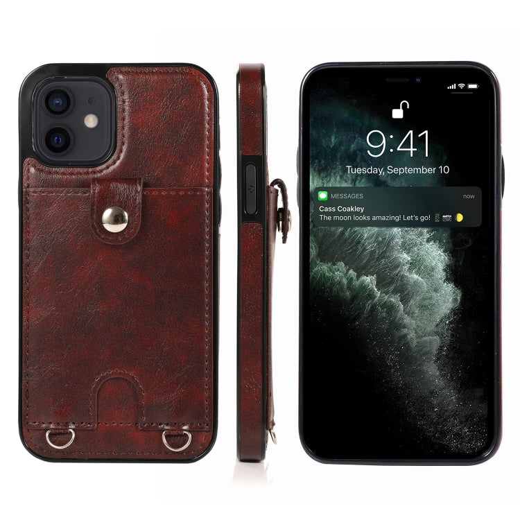Shockproof PU Leather + TPU Protective Case with Card Slot & Lanyard, For iPhone 12 mini, For iPhone 12 / 12 Pro, For iPhone 12 Pro Max