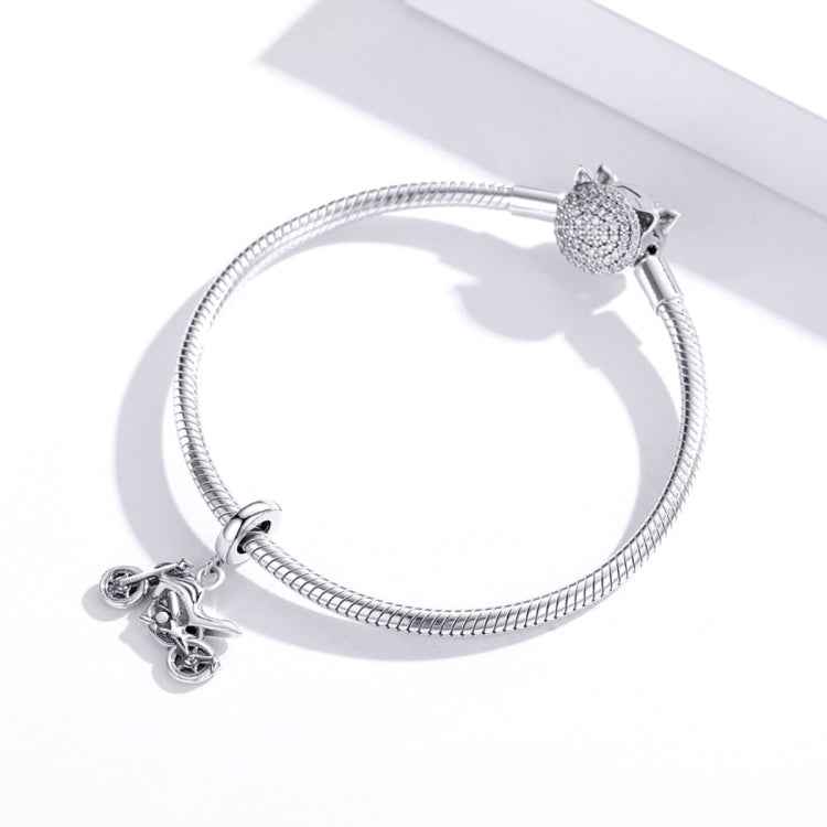 S925 Sterling Silver Motorcycle Pendant DIY Bracelet Necklace Accessories