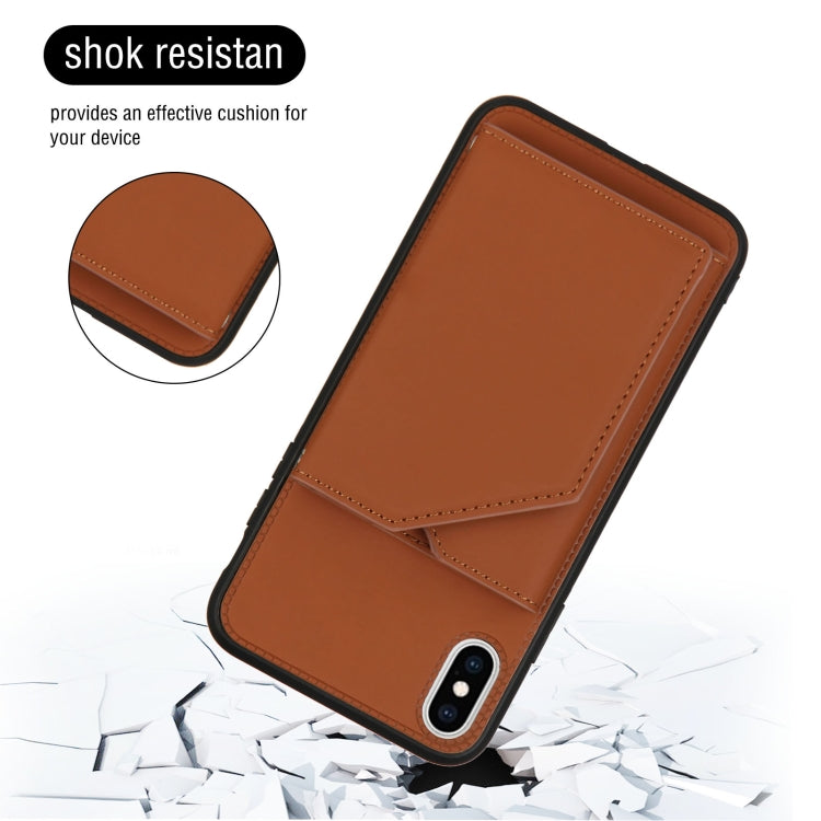 Skin Feel PU + TPU + PC Back Cover Shockproof Case with Card Slots & Holder & Photo Frame, For iPhone X / XS, For iPhone XR, For iPhone XS Max, For iPhone 11 Pro, For iPhone 11, For iPhone 11 Pro Max, For iPhone 12 mini, For iPhone 12 / 12 Pro         ...