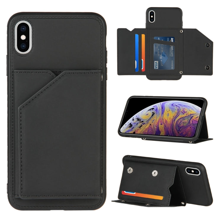 Skin Feel PU + TPU + PC Back Cover Shockproof Case with Card Slots & Holder & Photo Frame, For iPhone X / XS, For iPhone XR, For iPhone XS Max, For iPhone 11 Pro, For iPhone 11, For iPhone 11 Pro Max, For iPhone 12 mini, For iPhone 12 / 12 Pro         ...