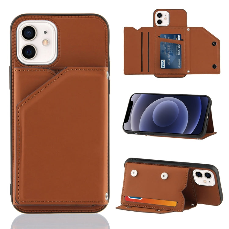 Skin Feel PU + TPU + PC Back Cover Shockproof Case with Card Slots & Holder & Photo Frame, For iPhone X / XS, For iPhone XR, For iPhone XS Max, For iPhone 11 Pro, For iPhone 11, For iPhone 11 Pro Max, For iPhone 12 mini, For iPhone 12 / 12 Pro         ...