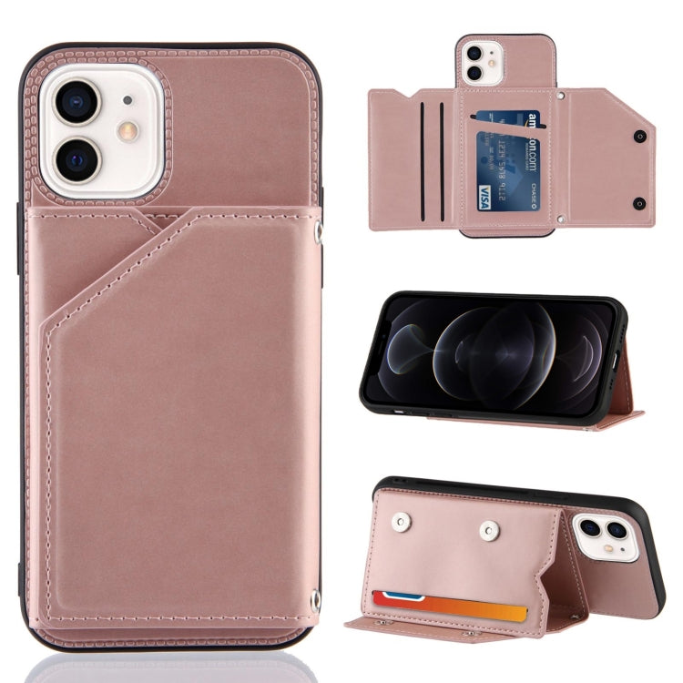 Skin Feel PU + TPU + PC Back Cover Shockproof Case with Card Slots & Holder & Photo Frame, For iPhone X / XS, For iPhone XR, For iPhone XS Max, For iPhone 11 Pro, For iPhone 11, For iPhone 11 Pro Max, For iPhone 12 mini, For iPhone 12 / 12 Pro         ...