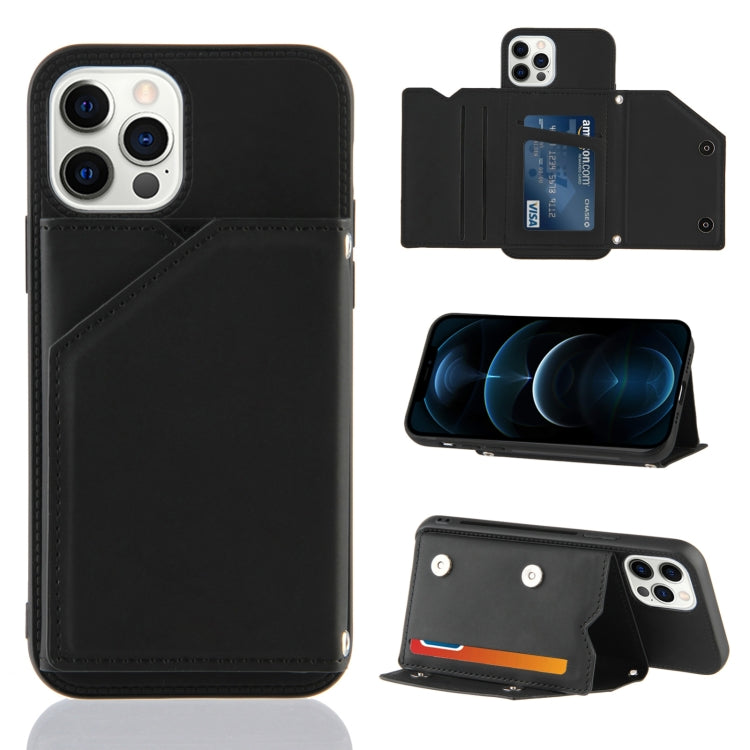 Skin Feel PU + TPU + PC Back Cover Shockproof Case with Card Slots & Holder & Photo Frame, For iPhone X / XS, For iPhone XR, For iPhone XS Max, For iPhone 11 Pro, For iPhone 11, For iPhone 11 Pro Max, For iPhone 12 mini, For iPhone 12 / 12 Pro         ...