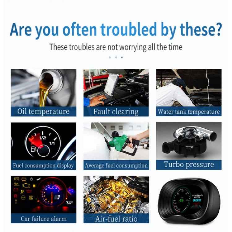 P20 OBD2 + GPS Mode Car Head-up Display HUD Overspeed / Speed / Water Temperature Alarm