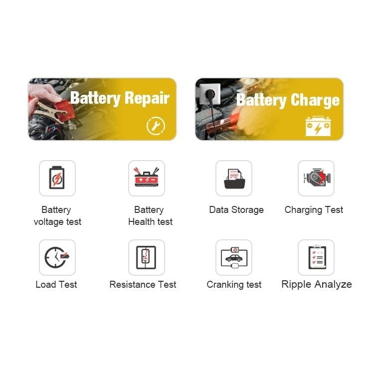 KONNWEI KW510 3 in 1 Car Battery Tester / Charger / Repairer, Support 8 Languages