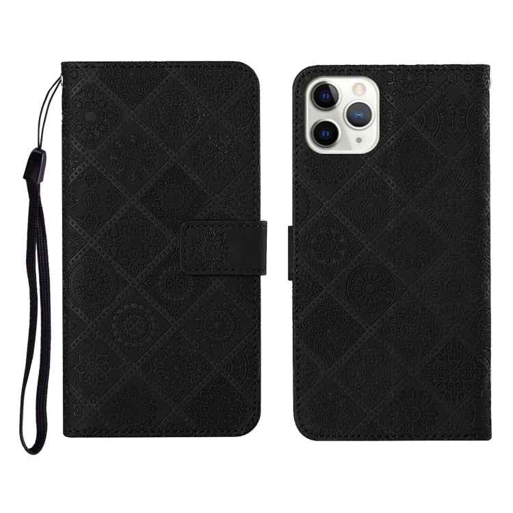 Ethnic Style Embossed Pattern Horizontal Flip Leather Case with Holder & Card Slots & Wallet & Lanyard, For iPhone 12, For iPhone 12 Mini, For iPhone 12 Pro Max, For iPhone SE 2022 / SE 2020 / 8 / 7, For iPhone XR, For iPhone XS Max