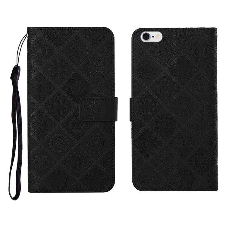 Ethnic Style Embossed Pattern Horizontal Flip Leather Case with Holder & Card Slots & Wallet & Lanyard, For iPhone 12, For iPhone 12 Mini, For iPhone 12 Pro Max, For iPhone SE 2022 / SE 2020 / 8 / 7, For iPhone XR, For iPhone XS Max
