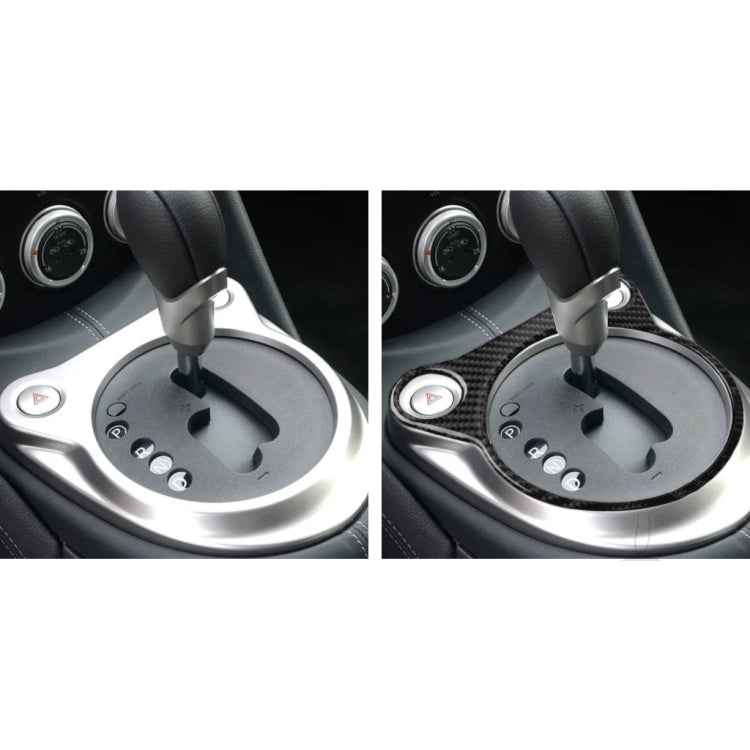 Car Carbon Fiber Whole Gear Position Console Panel Decorative Sticker for Nissan 370Z Z34 2009-, Left and Right Drive Universal