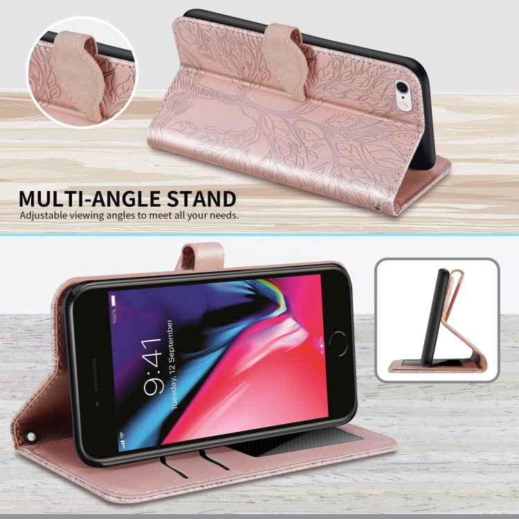 Life of Tree Embossing Pattern Horizontal Flip Leather Case with Holder & Card Slot & Wallet & Photo Frame & Lanyard, For iPhone 6 & 6s, For iPhone 6 Plus & 6s Plus, For iPhone 8 & 7, For iPhone 8 Plus & 7 Plus, For iPhone 11 Pro, For iPhone 11        ...