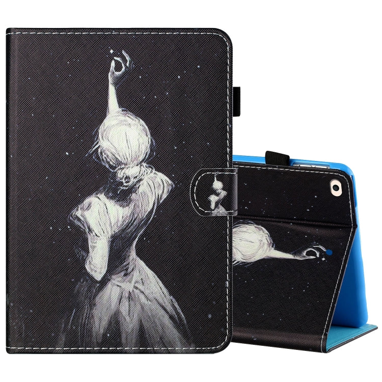 Sewing Thread Horizontal Painted Flat Leather Case with Pen Cover & Anti Skid Strip & Card Slot & Holder & Sleep / Wake-up Function, For iPad Mini 5 / 4 / 3 / 2 / 1, For iPad 10.2 / iPad Air 10.5 (2019), For iPad Pro 11 inch (2020) / (2018), For iPad Air