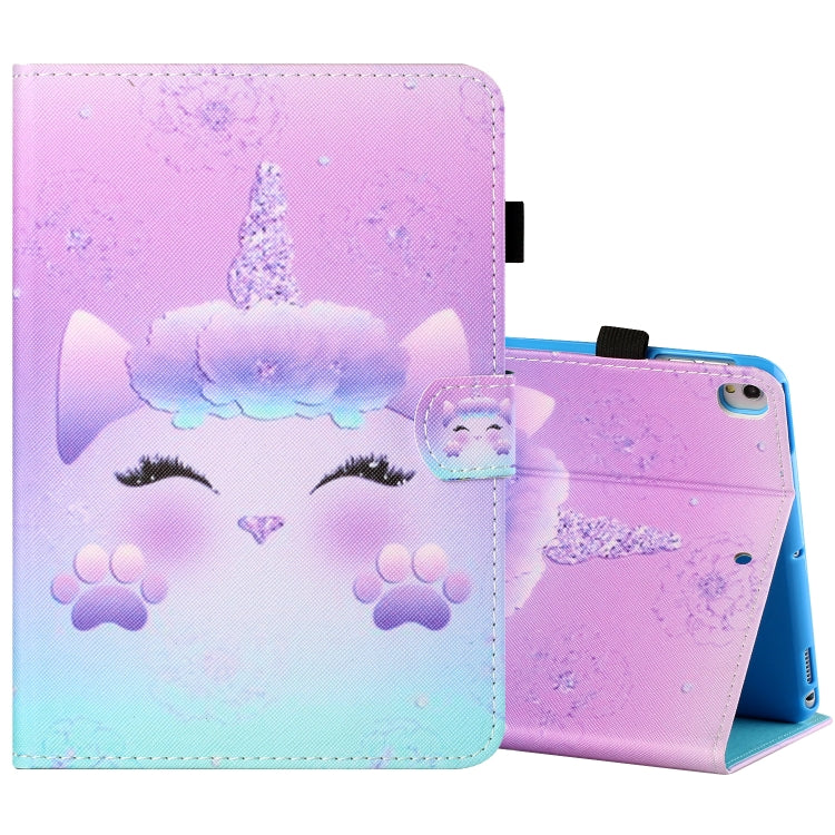 Sewing Thread Horizontal Painted Flat Leather Case with Pen Cover & Anti Skid Strip & Card Slot & Holder & Sleep / Wake-up Function, For iPad Mini 5 / 4 / 3 / 2 / 1, For iPad 10.2 / iPad Air 10.5 (2019), For iPad Pro 11 inch (2020) / (2018), For iPad Air