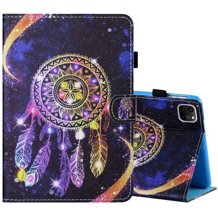 Sewing Thread Horizontal Painted Flat Leather Case with Pen Cover & Anti Skid Strip & Card Slot & Holder & Sleep / Wake-up Function, For iPad Air 2, For  iPad 9.7 (2018) / (2017), For iPad Air 2022 / 2020 10.9