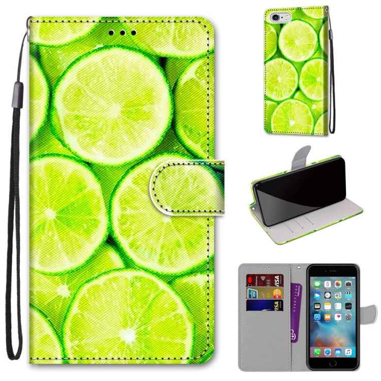 Coloured Drawing Cross Texture Horizontal Flip PU Leather Case with Holder & Card Slots & Wallet & Lanyard, For iPhone 6 / 6s, For iPhone SE 2022 / SE 2020 / 8 / 7