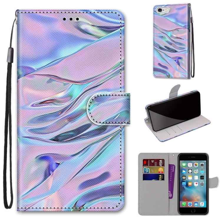 Coloured Drawing Cross Texture Horizontal Flip PU Leather Case with Holder & Card Slots & Wallet & Lanyard, For iPhone 6 / 6s, For iPhone SE 2022 / SE 2020 / 8 / 7