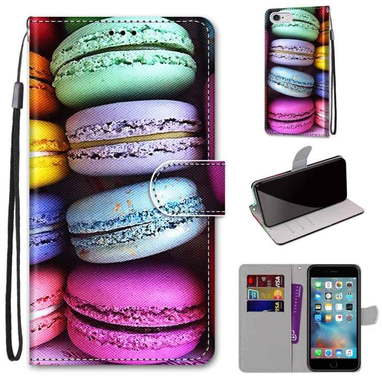 Coloured Drawing Cross Texture Horizontal Flip PU Leather Case with Holder & Card Slots & Wallet & Lanyard, For iPhone 6 / 6s, For iPhone SE 2022 / SE 2020 / 8 / 7