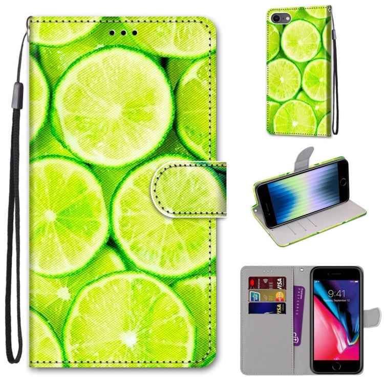 Coloured Drawing Cross Texture Horizontal Flip PU Leather Case with Holder & Card Slots & Wallet & Lanyard, For iPhone 6 / 6s, For iPhone SE 2022 / SE 2020 / 8 / 7