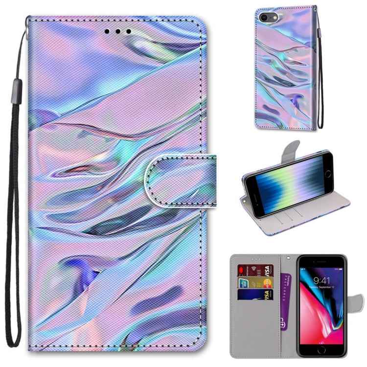 Coloured Drawing Cross Texture Horizontal Flip PU Leather Case with Holder & Card Slots & Wallet & Lanyard, For iPhone 6 / 6s, For iPhone SE 2022 / SE 2020 / 8 / 7