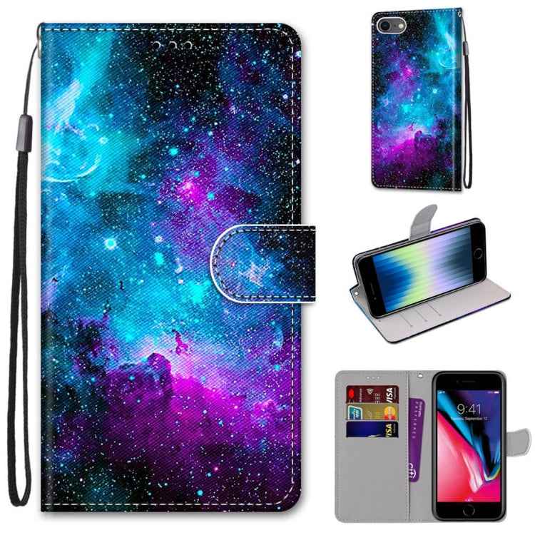Coloured Drawing Cross Texture Horizontal Flip PU Leather Case with Holder & Card Slots & Wallet & Lanyard, For iPhone 6 / 6s, For iPhone SE 2022 / SE 2020 / 8 / 7