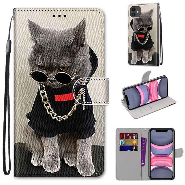 Coloured Drawing Cross Texture Horizontal Flip PU Leather Case with Holder & Card Slots & Wallet & Lanyard, For iPhone 11, For iPhone 11 Pro