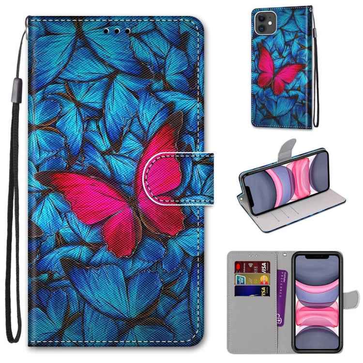 Coloured Drawing Cross Texture Horizontal Flip PU Leather Case with Holder & Card Slots & Wallet & Lanyard, For iPhone 11, For iPhone 11 Pro