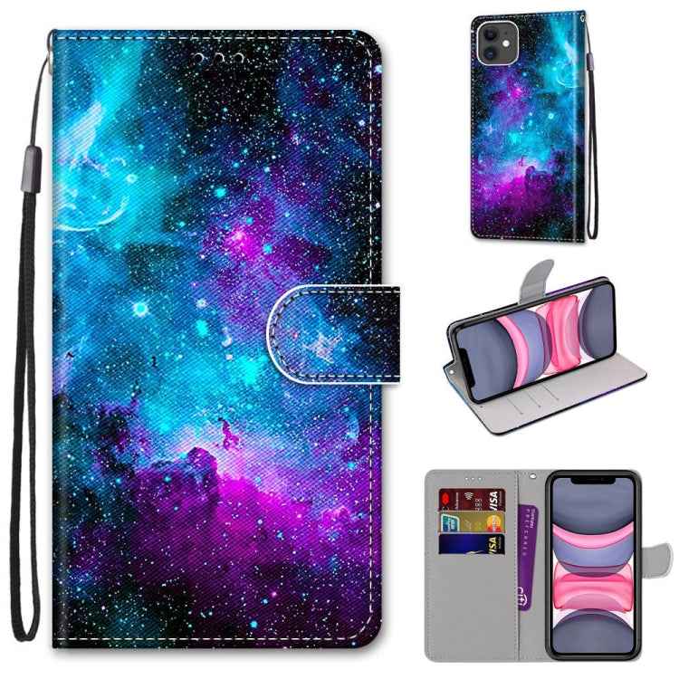 Coloured Drawing Cross Texture Horizontal Flip PU Leather Case with Holder & Card Slots & Wallet & Lanyard, For iPhone 11, For iPhone 11 Pro