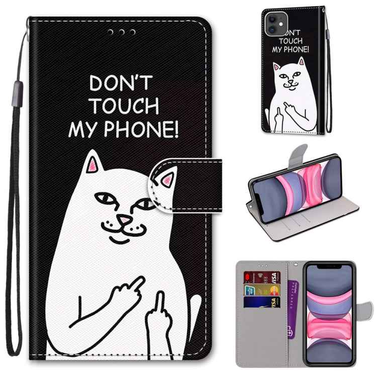 Coloured Drawing Cross Texture Horizontal Flip PU Leather Case with Holder & Card Slots & Wallet & Lanyard, For iPhone 11, For iPhone 11 Pro