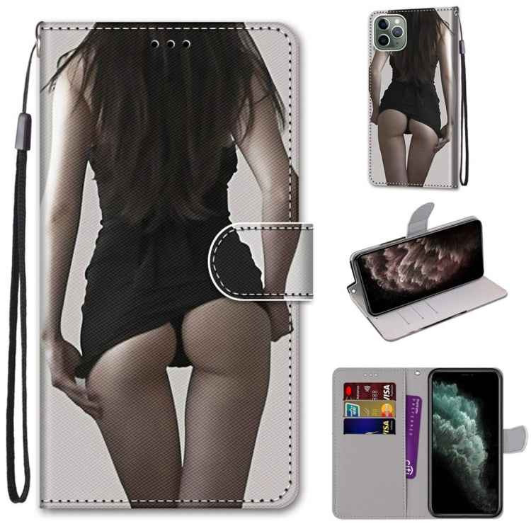 Coloured Drawing Cross Texture Horizontal Flip PU Leather Case with Holder & Card Slots & Wallet & Lanyard, For iPhone 11 Pro Max, For iPhone 12 mini