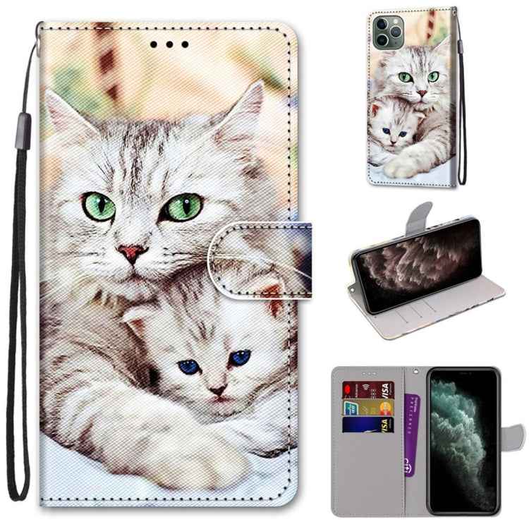 Coloured Drawing Cross Texture Horizontal Flip PU Leather Case with Holder & Card Slots & Wallet & Lanyard, For iPhone 11 Pro Max, For iPhone 12 mini